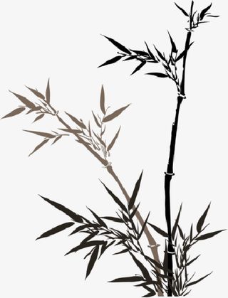 水墨系列山水画之竹子免抠