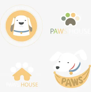 白色小狗矢量图免抠