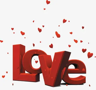 飘扬的心立体love免抠