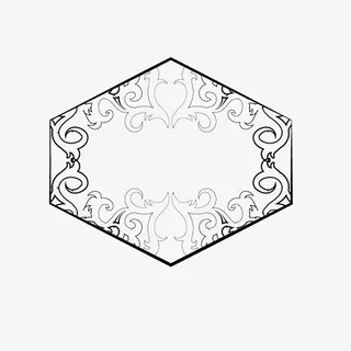 欧式黑白复古边框免抠