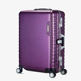 紫色细铝框拉杆箱免抠