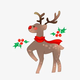 驯鹿圣诞小鹿免抠