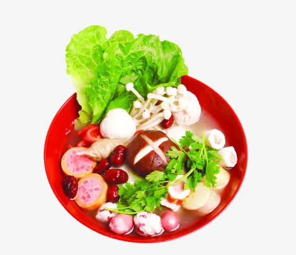 中秋节蘑菇鱼丸汤免抠