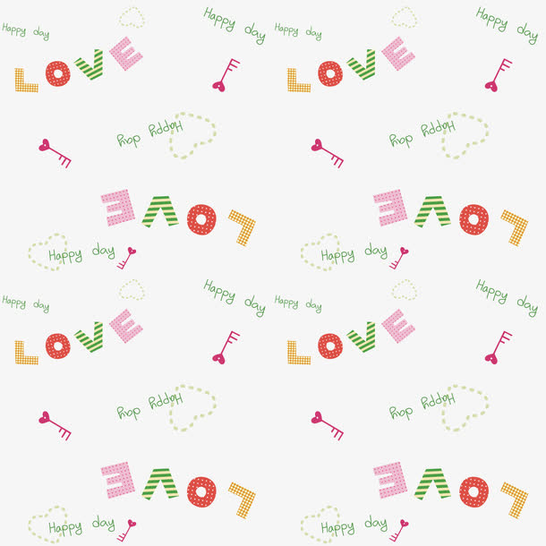 彩色love艺术字免抠