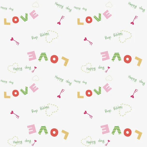 彩色love艺术字免抠