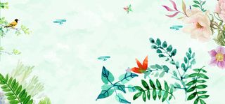 春季上新手绘水彩绿叶绿banner高清