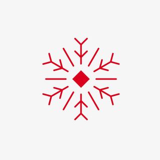 创意红色扁平雪花效果免抠