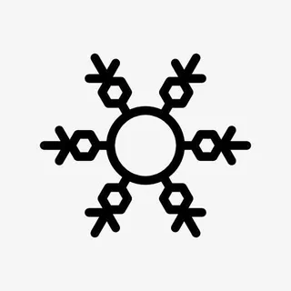 黑色圣诞节冬季雪花图标免抠