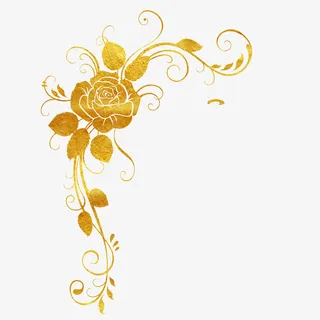 潮流烫金玫瑰花免抠图免抠 潮流烫金玫瑰花免抠图免抠