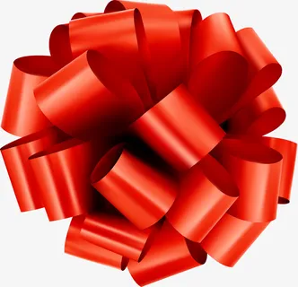 手绘红色丝带礼花免抠