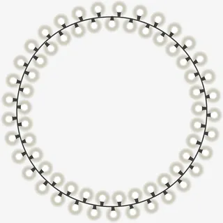 黄色霓虹灯圆圈免抠