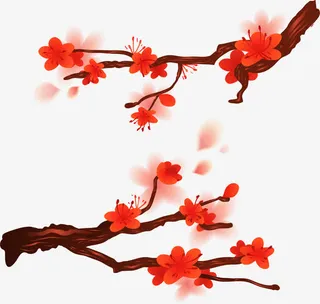矢量红梅素材免抠