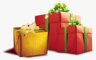 中秋节红黄色礼盒免抠