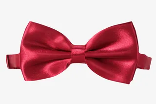 红色高贵褶皱折叠西装领结实物免抠