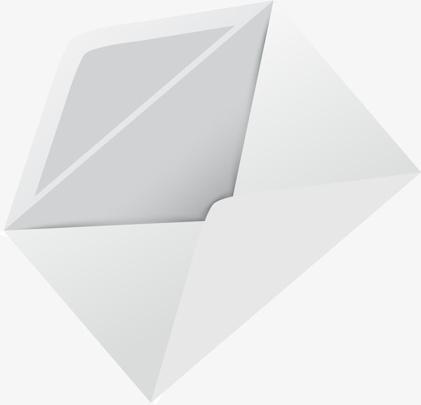 手绘白色信封纸张免抠