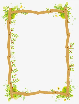 清新夏日植物边框免抠
