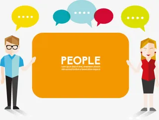 装饰扁平化数据分析员免抠