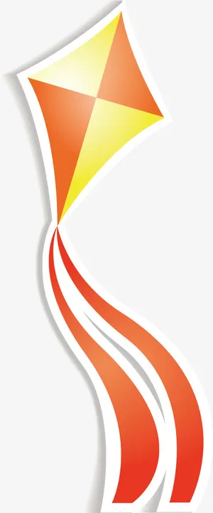 橙色风筝免抠