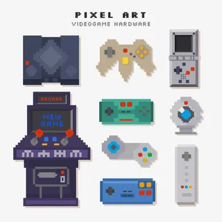 矢量像素游戏手柄免抠