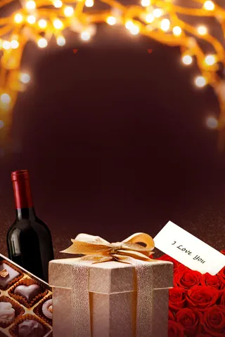 金色质感女王节灯光礼物背景高清