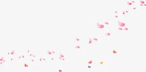 手绘粉色漂浮花瓣装饰免抠