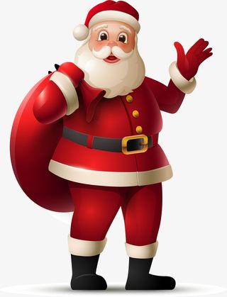 圣诞节红色卡通圣诞老人免抠