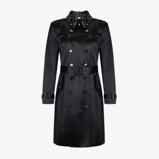 女士长款风衣外套免抠