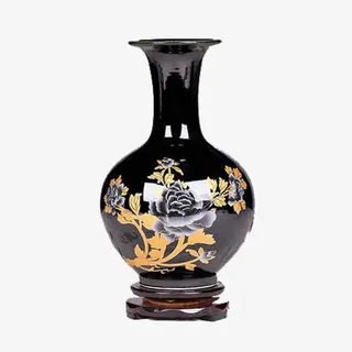 黑色赏瓶免抠