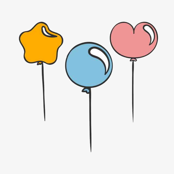 异性彩色卡通气球免抠