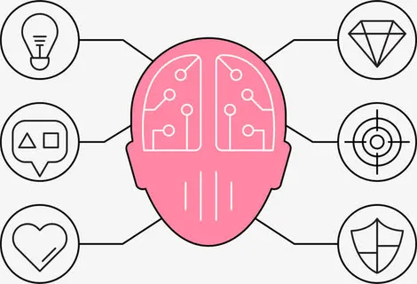 卡通粉色大脑免抠