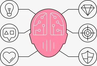 卡通粉色大脑免抠