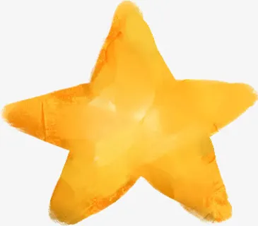 黄色手绘可爱星星免抠