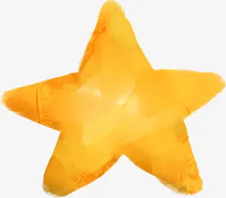 黄色手绘可爱星星免抠