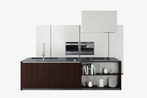 开放厨房效果图免抠