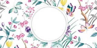 彩绘简约花朵绿叶背景高清