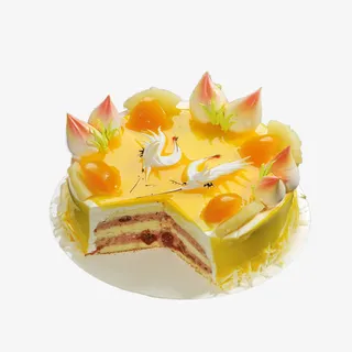 黄色水果蛋糕免抠