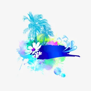 蓝色水墨海报背景素材