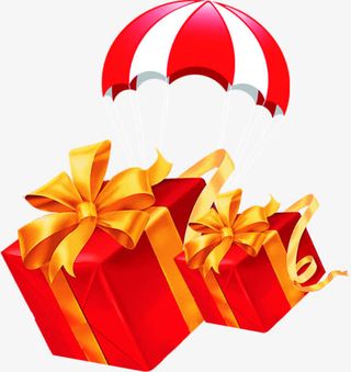红色礼物盒空降国庆礼物免抠