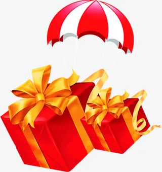 红色礼物盒空降国庆礼物免抠