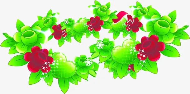 绿色春天花朵装饰免抠