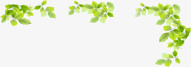 绿色春天树叶意境免抠