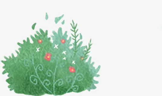 绿色春天卡通树木免抠