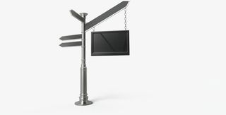 指示牌方向招聘海报素材免抠