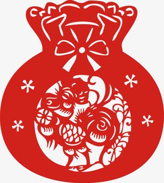 新年鸡年福袋剪纸窗花生肖免抠