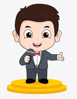 卡通拿着话筒的男人免抠图免抠