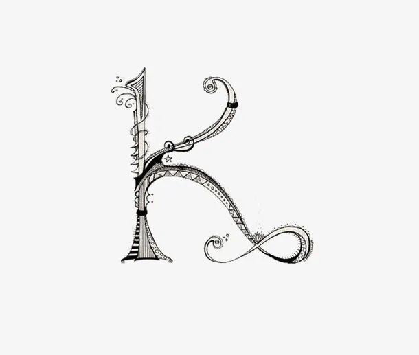 手绘创意字母k免抠