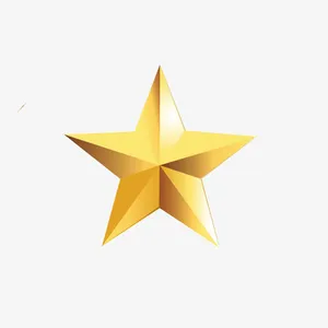 金色五角星免抠