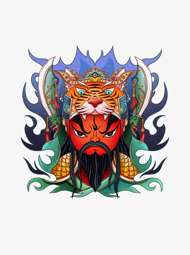 生肖虎 虎年元旦 虎贺新春 变异虎免抠