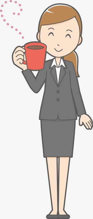 拿着红色杯子的可爱女孩免抠