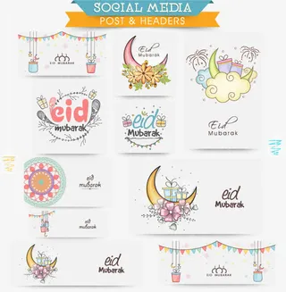 矢量贺卡Banner设计免抠